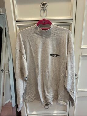 Fear of God ESSENTIALS Heather Gray Sweatshirt with Black Logo
